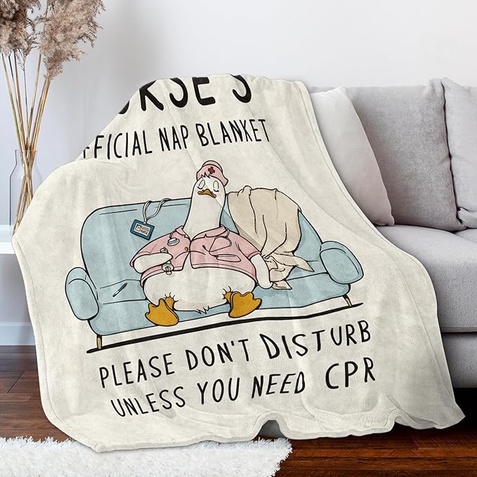 Nurses Week Gifts for Women/Men, Cute Nurses Appreciation Gifts - Soft LPN RN Nurse Blanket, Nursing Student Graduation Gift Flannel Throw Blanket 60" X 50"