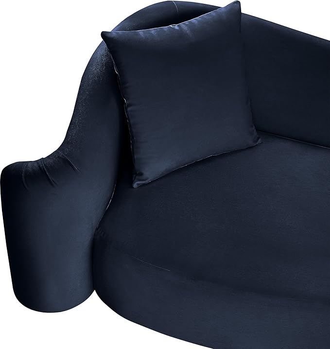 Meridian Furniture 44052Navy-S Destin Collection Modern | Contemporary Sofa with Ultra Luxe Navy 460 GSM Velvet, Rich Curves, 91" W x 34.5" D x 31" H, Navy
