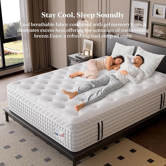 BedStory 12 Inch Firm Queen Mattress, Hybrid Mattress with Extra Lumbar & Back Hip Support, Signature Collection for Pressure Back Pain Relief, 365-Night Trial & 10 Years Warranty