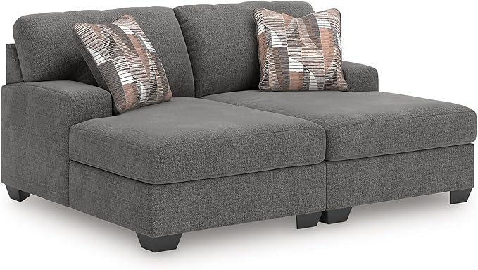 Signature Design by Ashley Seyler Lane Contemporary 2-Piece Super Chaise with Removable Cushion, Gray