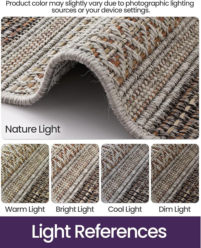 DEXI Dirt Trapper Door Mat, 48x72 Washable Doormat, Dirt Resistant and Absorbent, Easy Clean Low-Profile Floor Rugs for Entryway, Front Door, and Inside Entrance, Striped Brown - Image 5