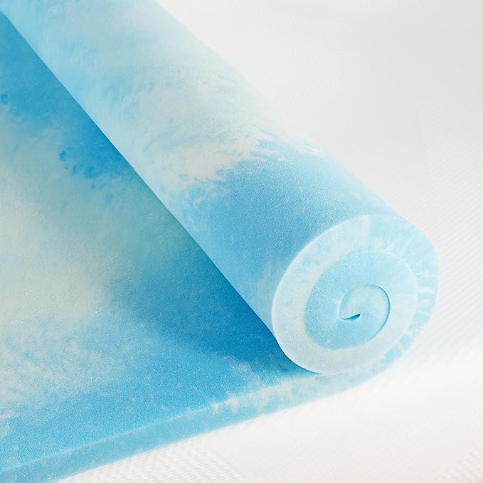 Best Price Mattress 1.5 Inch Swirl Gel AeroBreeze Cooling Air Flow Memory Foam Mattress Topper, Dorm Essentials, King