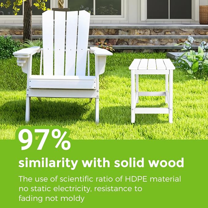 GARDENSTAR Outdoor Side Tables Adirondack, HDPE Small Table for Patio,Outside End Table for Porch, Deck, Pool, Weather Resistant/Easy Maintenance - Image 3
