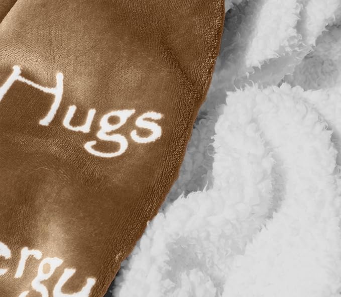 Compassion Blanket (Brand)- Strength Courage Super Soft Warm Hugs, Get Well Gift Blanket Plush Healing Thoughts Positive Energy Love & Hope (Camel, 50 x 65 Sherpa)