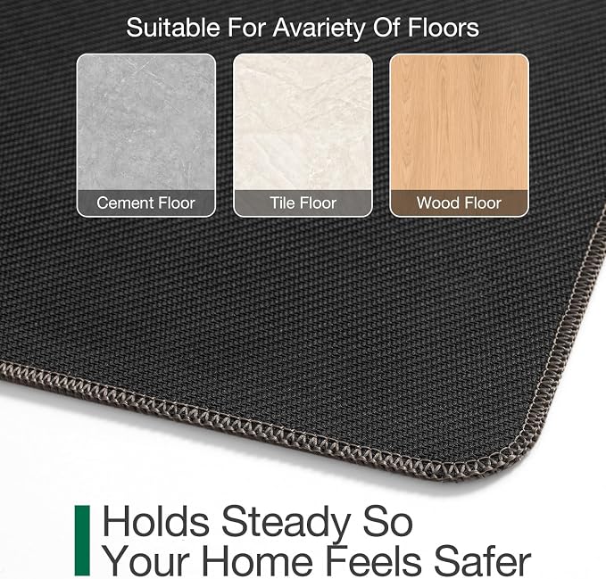 LUMI Ultra Thin Door Mat for Entryway, 48"x72" Low Profile Non Slip Rubber Backing Indoor Doormat, Easy Clean Welcome Entrance Mat for Inside House, Patio, Brown - Image 9