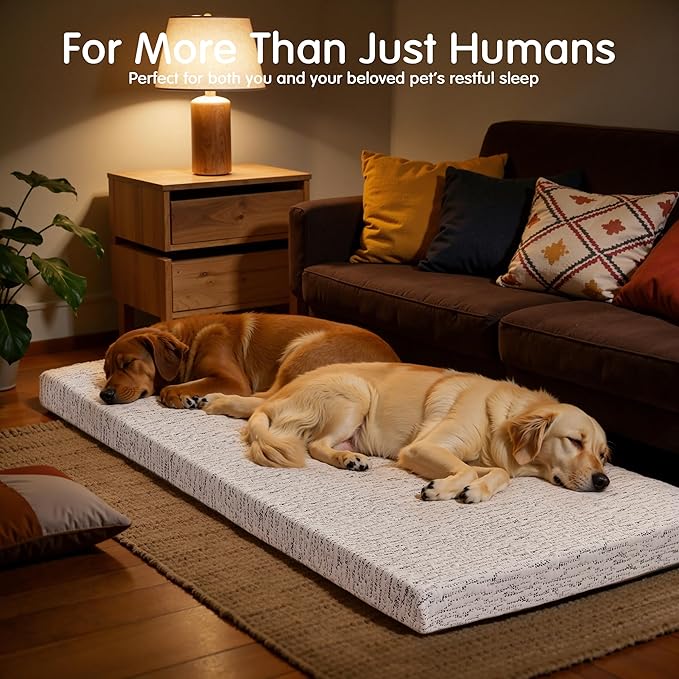 Hokway 4 Inch Memory Foam Mattress Topper with Mosaic Cover Memory Foam Twin Mattress Pad Bed Topper Ventilated High Density Pad, CertiPUR-US Certified