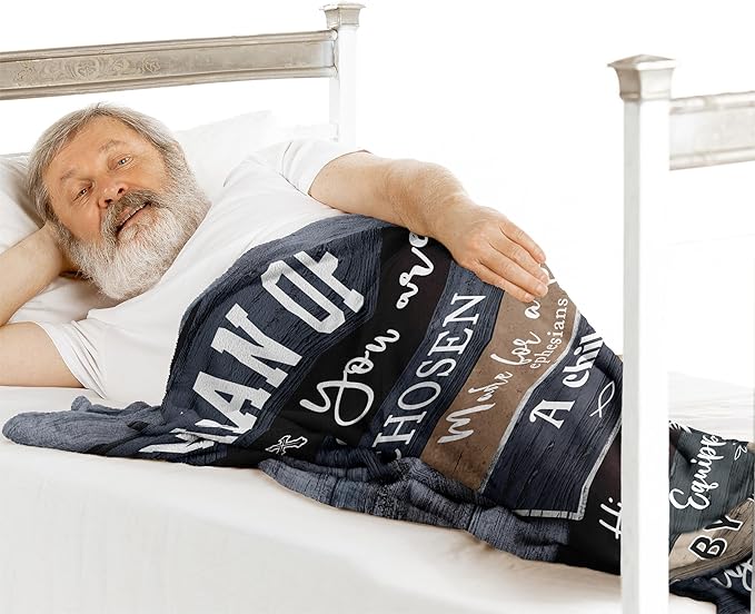 Christian Gifts for Men, Christian Gift Blanket 60"x80", Catholic Gifts, Religious Gifts for Men, Bible Gifts, Spiritual Gifts, Inspirational Gifts, Encouragement Birthday Gifts for Men of God