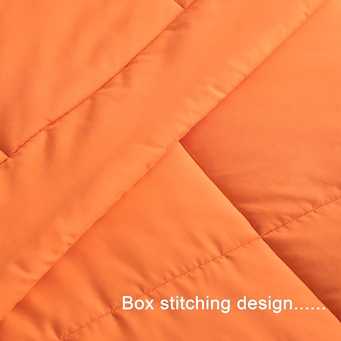 NTBAY Twin Comforter - Down Alternative Duvet Insert, All Season Bedding Quilted with Corner Tabs, Machine Washable, Soft Comforter Only, Orange