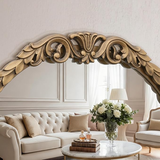 Besdomus Vintage Full Length Mirror: 56"x 21" Large Gold Floor Mirror - Traditional Ornate Baroque for Bedroom/Cloakroom/Entryway/Hallway - Home Decor for Living Room - Image 4
