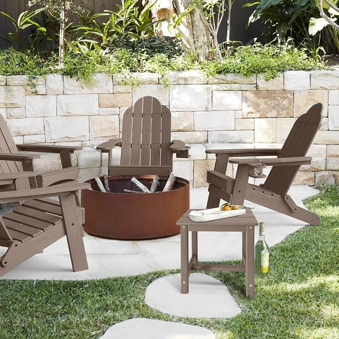 GARDENSTAR Adirondack Square Side Table,one-Tier Outdoor end Table, Patio Side Table for Pool,Porch,Backyard,Relaxing Companion (Teak) - Image 7
