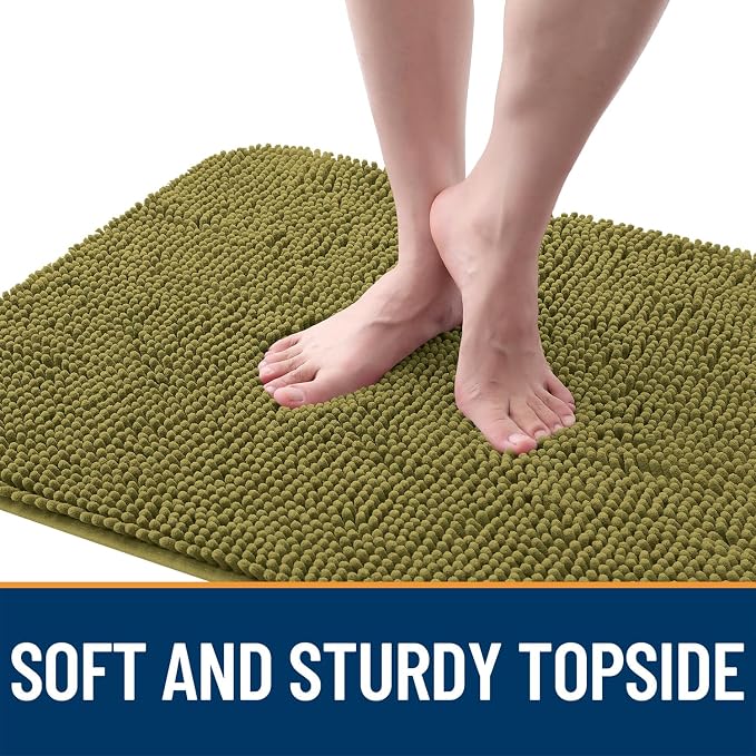 OLANLY Dog Door Mat for Muddy Paws 59x35, Absorbs Moisture and Dirt, Absorbent Non-Slip Washable Doormat, Quick Dry Chenille Mud Mat, Entry Indoor Entryway Carpet for Inside Floor, Willow Green - Image 4