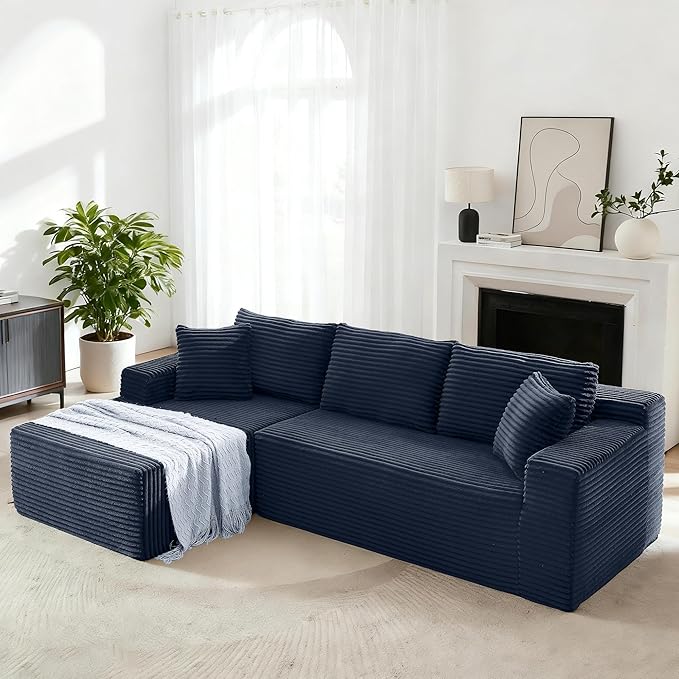 103" Modular Sectional Sofa, L-Shape Sectional Couch with Chaise and Deep Seat,Upholstered Couches for Living Room Bedroom, No Assembly Required