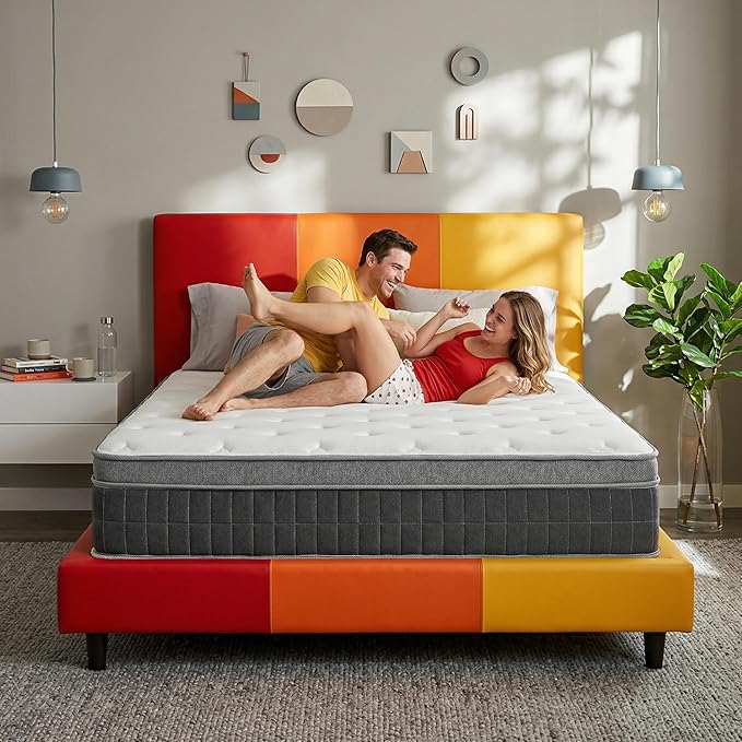King Size Mattress - 12 Inch King Mattress- Hybrid Memory Foam Mattress,Pressure Relief, Cooling Breathable Cover, CertiPUR-US Certified, Bed-in-a-Box