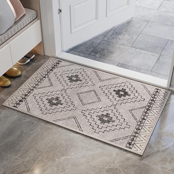 YDKGL Indoor Door Mat 20"x31",Beige Door Mats Indoor Entrance Dirt Resistant & Absorbent, Non-Slip Rubber Backing Front Door Mats,Washable Low-Profile Doormat for Entryway, Inside Home Entrance by YDKGL