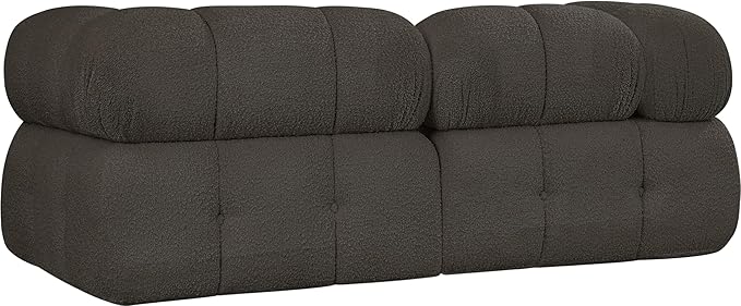 Meridian Furniture 611Brown-S68A Ames Collection Modern | Contemporary Modular Sofa with Rich Brown Boucle Fabric, Modular to Create Infinite Configurations, 68" W x 34" D x 28" H, Brown