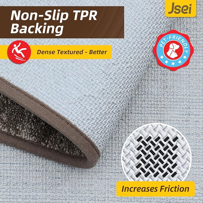 JSEI Dirt Trapper Door Mat 32"x48", Non-Slip Doormats Washable Entryway Mat, Welcome Floor Mat Absorbent Low Profile Dog Door Mats for Front Back Door, Wet Shoes & Paws, Brown - Image 6