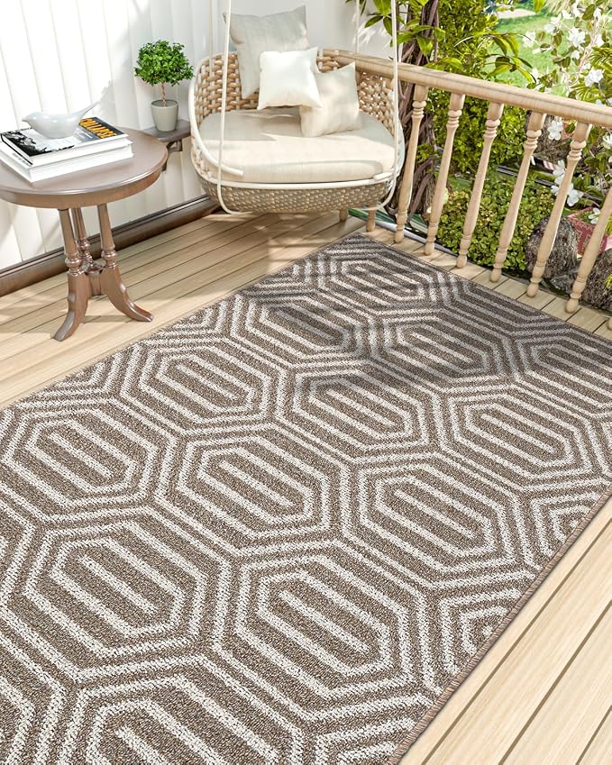 DEXI Front Door Mats for Entryway, 32x48 Non Slip Washable Low-Profile Entry Doormat, Absorbent Resist Dirt Inside Floor Entrance Mat, Patio, Brown - Image 9