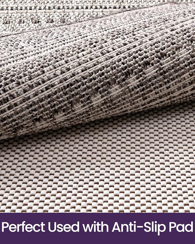 DEXI Dirt Trapper Door Mat, 24x39 Washable Doormat, Dirt Resistant and Absorbent, Easy Clean Low-Profile Floor Rugs for Entryway, Front Door, and Inside Entrance, Striped Grey - Image 3