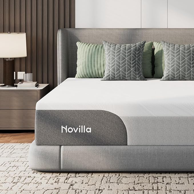Novilla Mattress Full Size 12 Inch, Gel-Infused Memory Foam Mattress Full in a Box with Cool-Touch Nylon Cover, Pressure Relief & Body Support with with CertiPUR-US Certified Foam