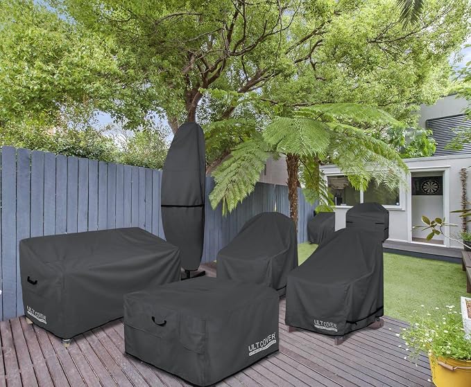 ULTCOVER Patio Furniture Sofa Cover 88W x 35D x 35H inch Waterproof Outdoor 3-Seater Couch Cover, Black - Image 7