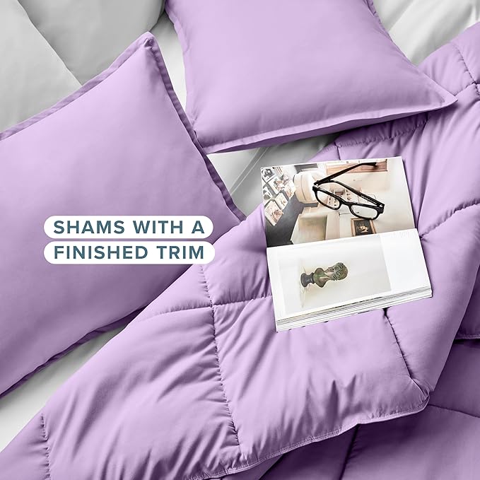 Bare Home Comforter Set - Cal King Size - Ultra-Soft - Goose Down Alternative - Premium 1800 Series - All Season Warmth (Cal King, Lavender)
