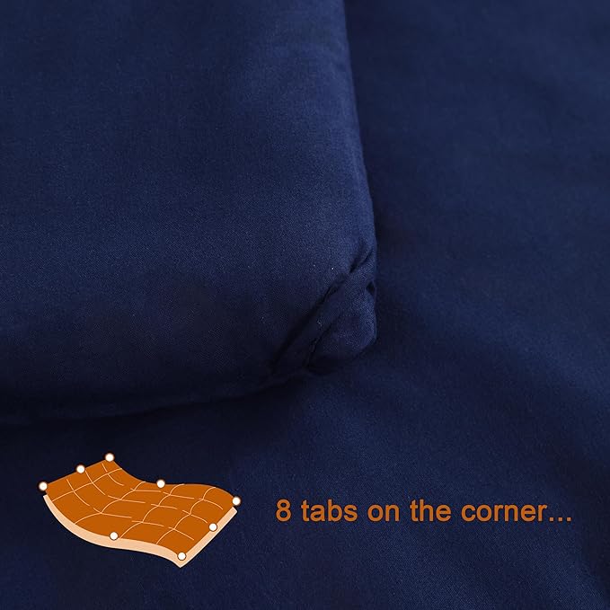 NTBAY King Comforter - Down Alternative Duvet Insert, All Season Bedding Quilted with Corner Tabs, Machine Washable, Soft Comforter Only, Navy Blue