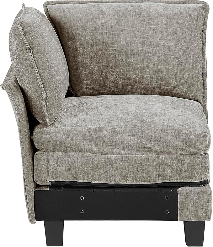 Lexicon Modular Sectional Sofa, Module for Sectional Couch, Corner Seat, Removable Cushion Cover, Soft Upholstery, Durable Frame, Customizable Comfort, Chenille Dark Pewter