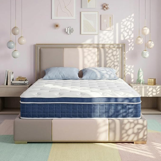 Full Size Mattress - 14 Inch Full Mattress- Hybrid Memory Foam Mattress,Pressure Relief, Cooling Breathable Cover, CertiPUR-US Certified, Bed-in-a-Box