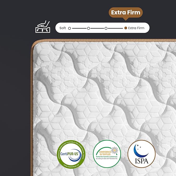 Extra Firm Queen Mattress 12 Inch, Cooling Hybrid Bed in a Box, 7-Zones Individual Pocket Spring, Motion Isolation, Targeted Hip/Shoulder/Lumbar Support, Fiberglass-Free, 365-Night Trial,CertiPUR-US
