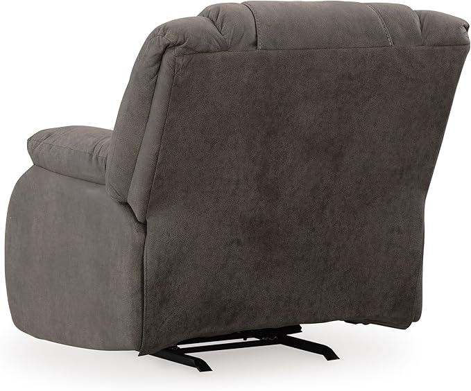 Signature Design by Ashley First Base Modern Faux Leather Rocker Recliner, Gray