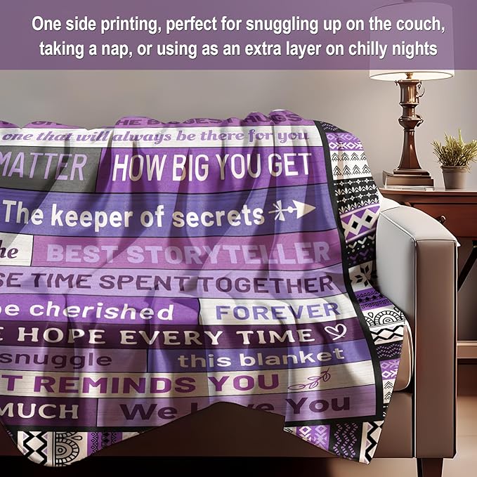 Grandma Gifts Blanket - Birthday Gifts for My Dear Grandma, Unique Nana Gift on Mother's Day Christmas - Soft Throw Blanket Present 60" x 50
