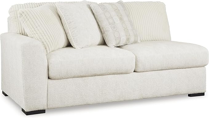 Signature Design by Ashley Chessington Modern L-Shaped Anti Sag 3-Piece Sectional with Reversible Seat Cushions and 9 Accent Pillows, White