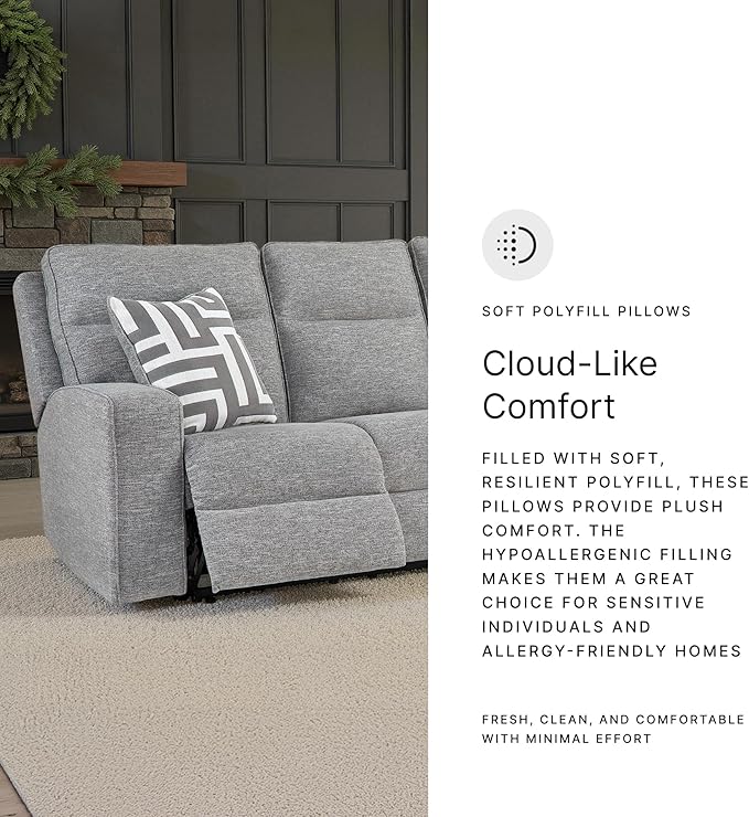 Signature Design by Ashley Biscoe Power Reclining Sofa, Easy View Headrest & Zero-Gravity Recline, Next-Gen Nuvella Polyester, Extended Ottoman, 88" Living Room Seating