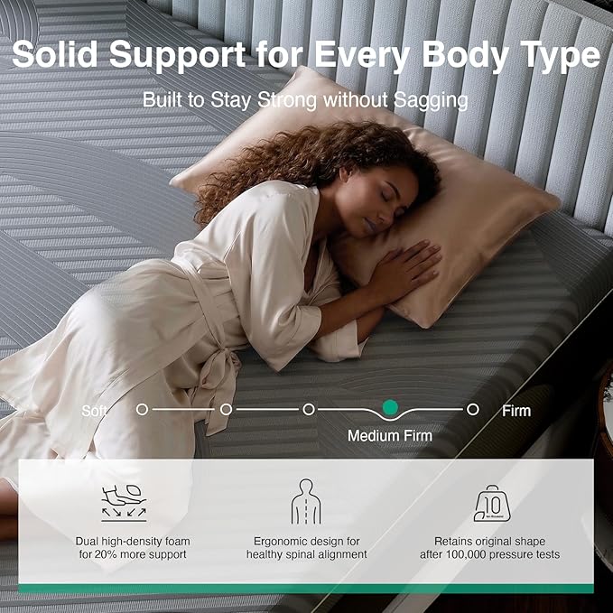 Novilla 14 Inch Full Mattress, Full Memory Foam Mattress with AiryFlow Cooling System for Cool Night, Pressure Relief, Ergonomic Support for Spinal Alignment, CertiPUR-US Certified, Medium Firm