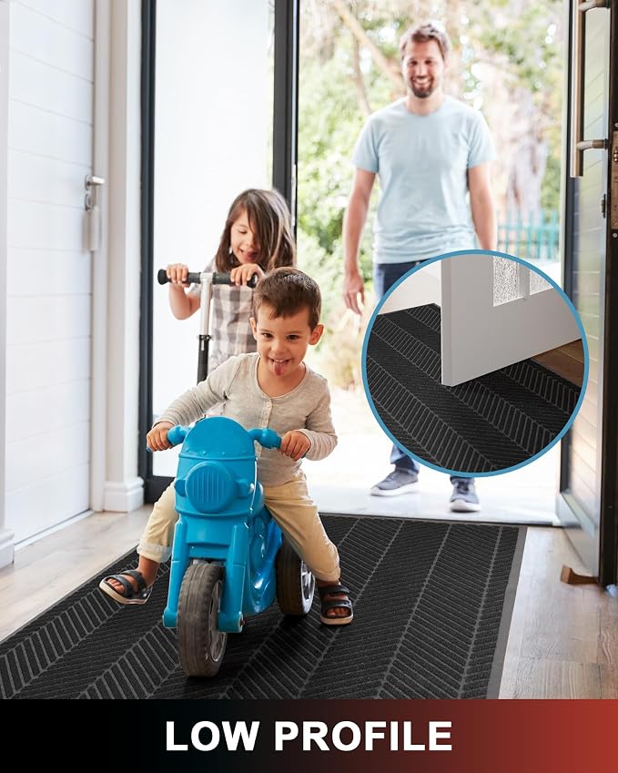 Front Door Mat Indoor Outdoor Entrance, 3' x 10' Heavy Duty Doormat for Entryway, Absorbent Low Profile Welcome Mats Non-Slip, Trap Dirt Durable Mats for Home, Patio, Garage - Image 5
