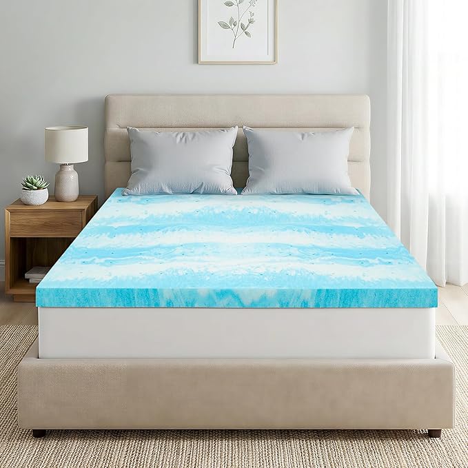 IULULU Full Size Mattress Topper, 2 Inch Gel Memory Foam Topper, Light Comfort Upgrade, CertiPUR-US Certified