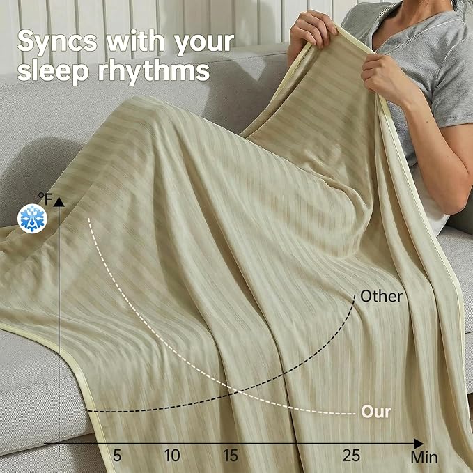 Guohaoi Cooling Blanket (90"x90"Queen Size) for Hot Sleepers and Night Sweats,100% Oeko-Tex Certified,Arc-Chill Q-Max >0.5 Cool Fiber,Ultra Cold Breathable,Comfortable,All-Season.