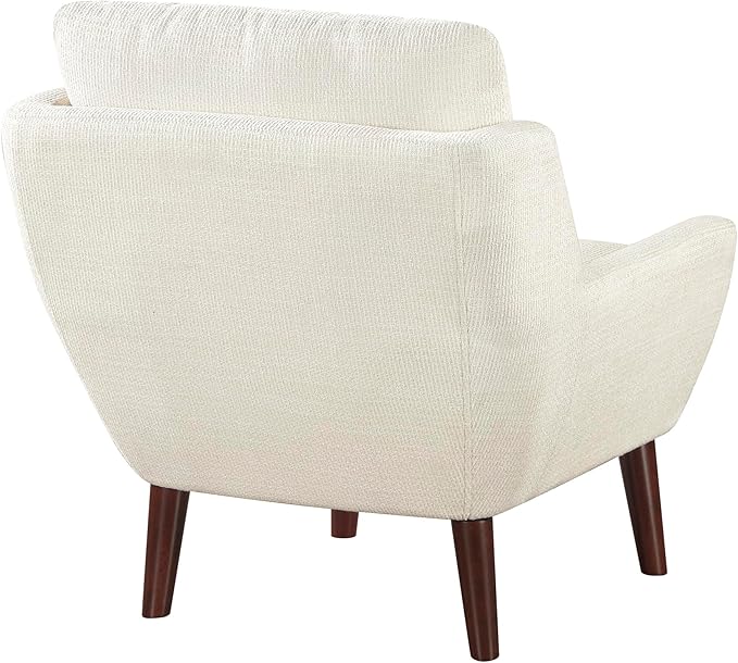 Lexicon Modern Wingback Accent Chair, Chenille Fabric Upholstered Lounge Reading Arm Chair, Solid Wood Legs for Living Room, Bedroom, Supportive Padded Pocket Coil Seat, Easy Assembly, Beige