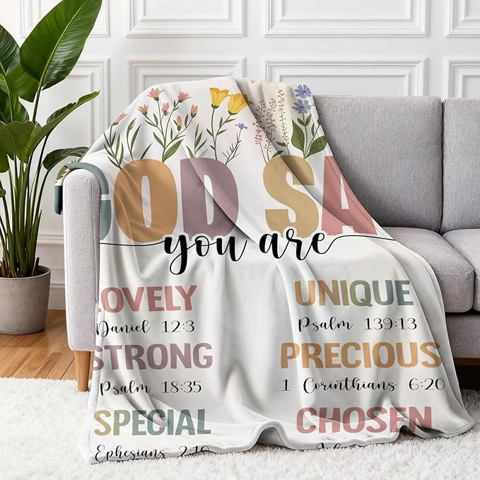 COMFAR Christian Gifts for Women Faith, Inspirational/Religious/Spiritual Gifts for Adults, Soft Throw Blankets for Women/Men, Personalized Blankets for Adults 40"x 50"