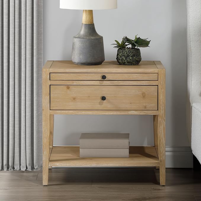 Shoreham 1-Drawer Natural Finish Wood Nightstand - Image 2