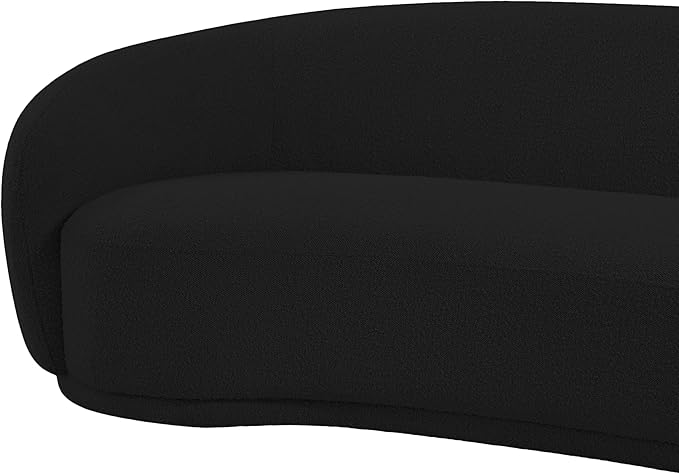 Meridian Furniture 693Black-L Hyde Collection Modern | Contemporary Boucle Fabric Upholstered Loveseat, Black, 64" W x 38" D x 27.5" H