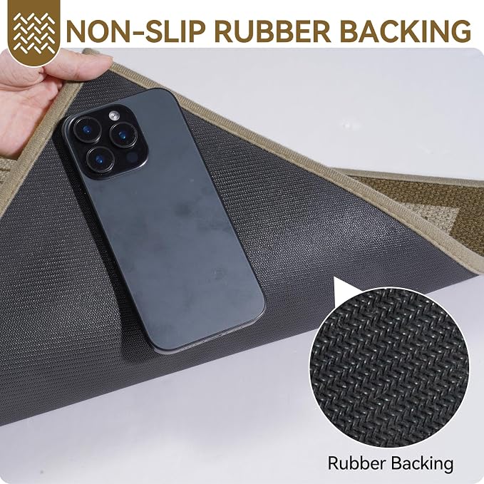 Front Door Mat 31''x47'', Absorbent Dirt Resist Washable Non Slip Low-Profile Indoor Doormat, Easy Clean Entryway Welcome Door Mats, Brown - Image 4