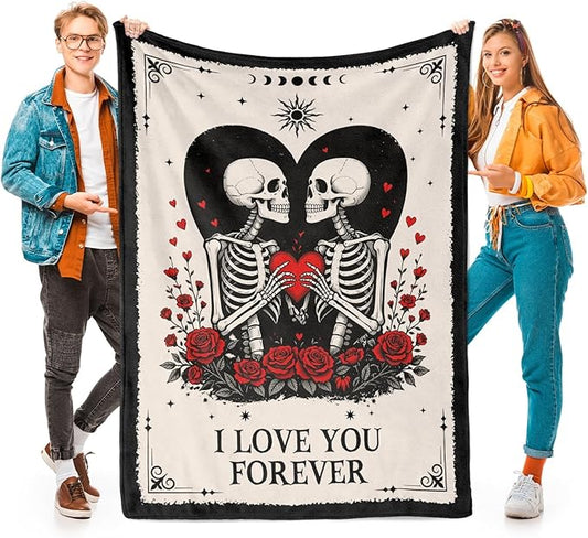 Printwoo Custom Blanket with Text Customized Blanket Happy Thows Personalized Blanket Customize Valentines Day Gifts for Mom Dad Couple Girlfriend Boyfriend Wife Husband