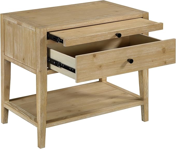 Shoreham 1-Drawer Natural Finish Wood Nightstand - Image 7