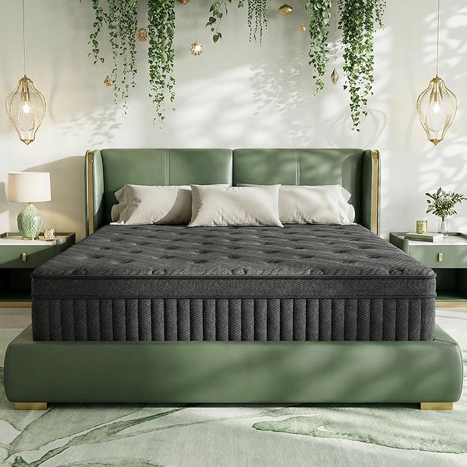 inight 14 Inch King Hybrid Mattress, Medium Firm Balanced Support with Nebulign Foam & Pocket Springs, Pressure Relief for Average Weight (130-230lbs), Fiberglass-Free, CFR 1633 Compliant