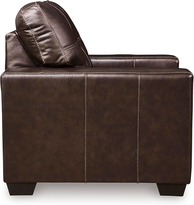 Signature Design by Ashley Santorine Classic Tufted Leather Match Chair, Dark Brown