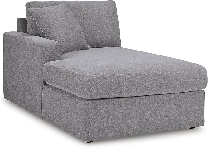 Signature Design by Ashley Contemporary Modmax Stain Resistant U-Shape Left-Arm Facing 4-Piece Sectional with Chaise and Reversible Cushion, Gray