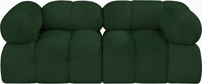 Meridian Furniture 611Green-S68A Ames Collection Modern | Contemporary Modular Sofa with Rich Green Boucle Fabric, Modular to Create Infinite Configurations, 68" W x 34" D x 28" H, Green