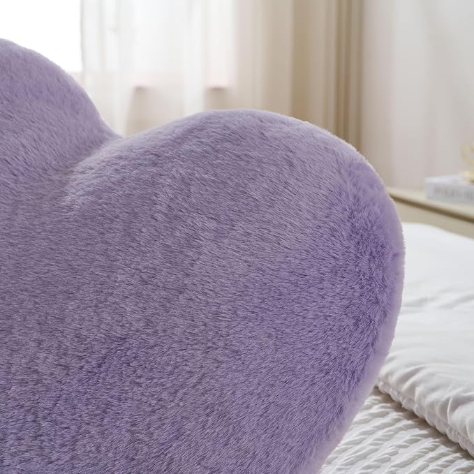 2PCS Throw Pillows Heart Pillow Home Decor Decorative Couch Pillows Bed Pillows Outdoor Pillows Valentine Gifts,Purple 9"*13"