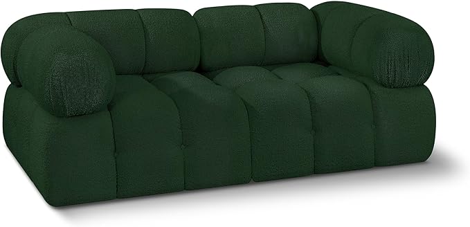 Meridian Furniture 611Green-S68A Ames Collection Modern | Contemporary Modular Sofa with Rich Green Boucle Fabric, Modular to Create Infinite Configurations, 68" W x 34" D x 28" H, Green